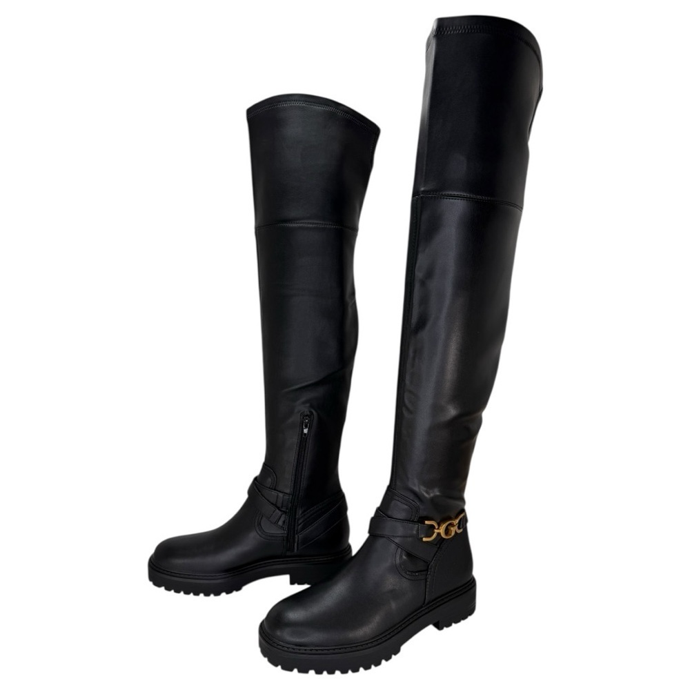 Guess Jellio Black Faux Leather OTK Womens Boots Size 9M - Picture 9 of 12
